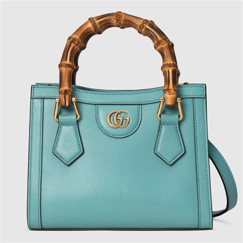 Gucci Diana small tote bag in pale blue leather 